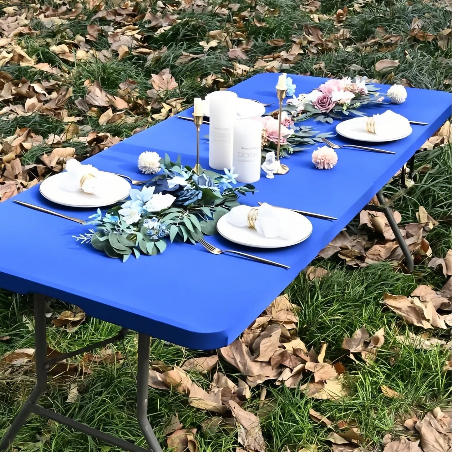 Vimbe™ Stretch Fabric Table Top Cap Cover – Elastic Edge, Waterproof & Reusable