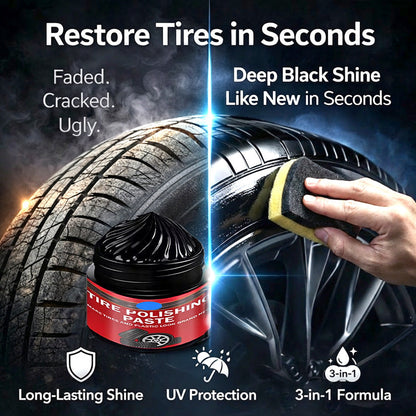 🚗Ajaxfit™ 3-in-1 Tire & Plastic Trim Renewal Paste – Restore Shine & Prevent Cracking