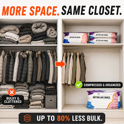 🥳2026 HOT SALE🥳💞 50% OFF! No‑Pump Vacuum Storage Bags – Press & seal, no pump needed. Saves 80% space, keeps clothes dry & dust‑free. Perfect for bulky bedding & off‑season gear. 🛏️🗄️