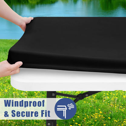 Vimbe™ Stretch Fabric Table Top Cap Cover – Elastic Edge, Waterproof & Reusable