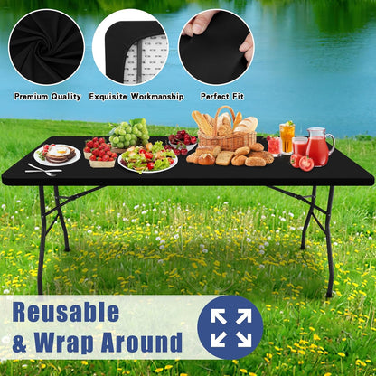 Vimbe™ Stretch Fabric Table Top Cap Cover – Elastic Edge, Waterproof & Reusable