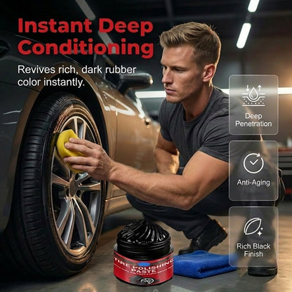 🚗Ajaxfit™ 3-in-1 Tire & Plastic Trim Renewal Paste – Restore Shine & Prevent Cracking (offer)