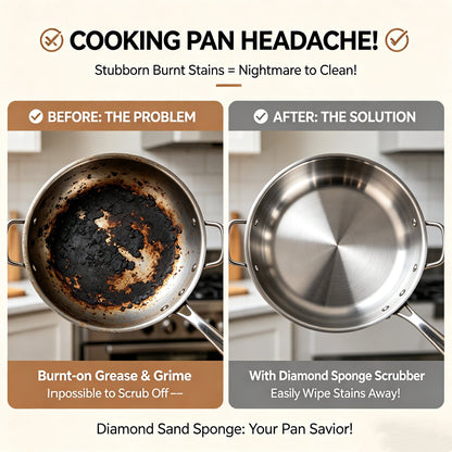 Ajaxfit™🧽🔥2026 HOT SALE🍳Emery Sponge Scrubber – Removes burnt grease & rust instantly. Flexible & durable, ergonomic handle. A heavy-duty cleaning essential. 🍳✨