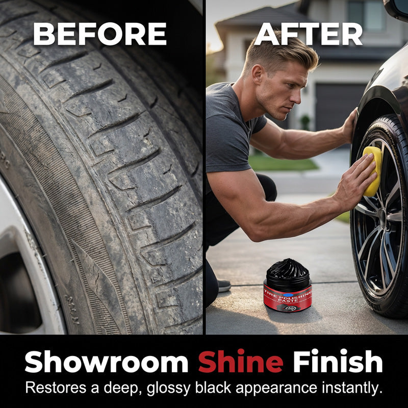 🚗Ajaxfit™ 3-in-1 Tire & Plastic Trim Renewal Paste – Restore Shine & Prevent Cracking (offer)