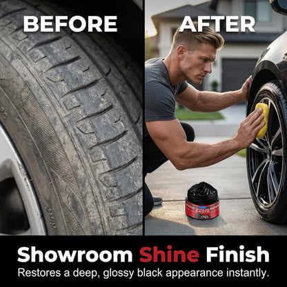 🚗Ajaxfit™ 3-in-1 Tire & Plastic Trim Renewal Paste – Restore Shine & Prevent Cracking (offer)