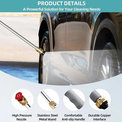 Ajaxfit™🏠🚀High Pressure Hose Nozzle – Power Washer Wand for Car, Patio & Garden Cleaning