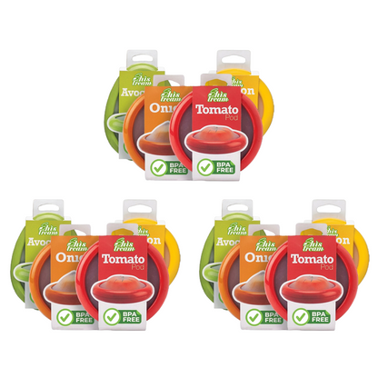 Ajaxfit™Reusable Silicone Stretch Pods 🍅🥑 – Keep Fruits & Vegetables Fresh Longer Without Plastic Wrap