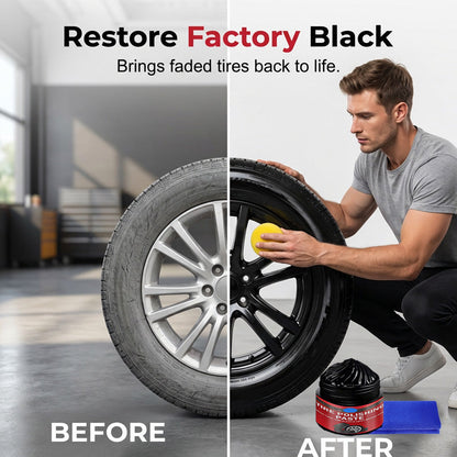 🚗Ajaxfit™ 3-in-1 Tire & Plastic Trim Renewal Paste – Restore Shine & Prevent Cracking (offer)