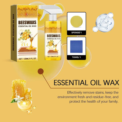 Ajaxfit™Beeswax Wood Polish Spray Natural Shine & Protection for Furniture, Floors, Cabinets – Non-Greasy, Anti-Dust Finish