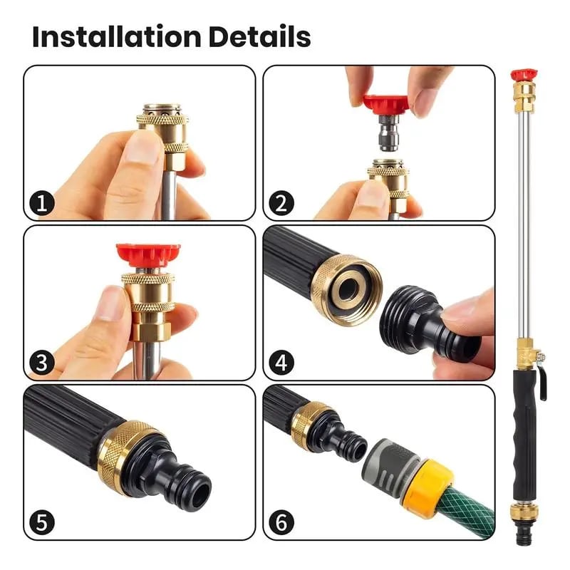 Ajaxfit™🏠🚀High Pressure Hose Nozzle – Power Washer Wand for Car, Patio & Garden Cleaning (offer)