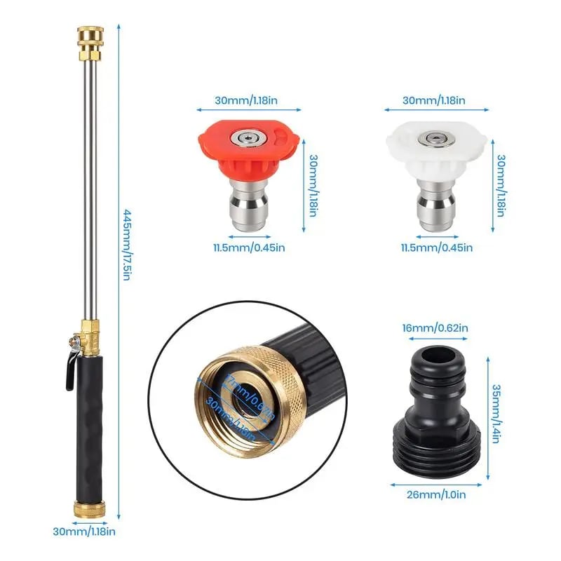 Ajaxfit™🏠🚀High Pressure Hose Nozzle – Power Washer Wand for Car, Patio & Garden Cleaning (offer)