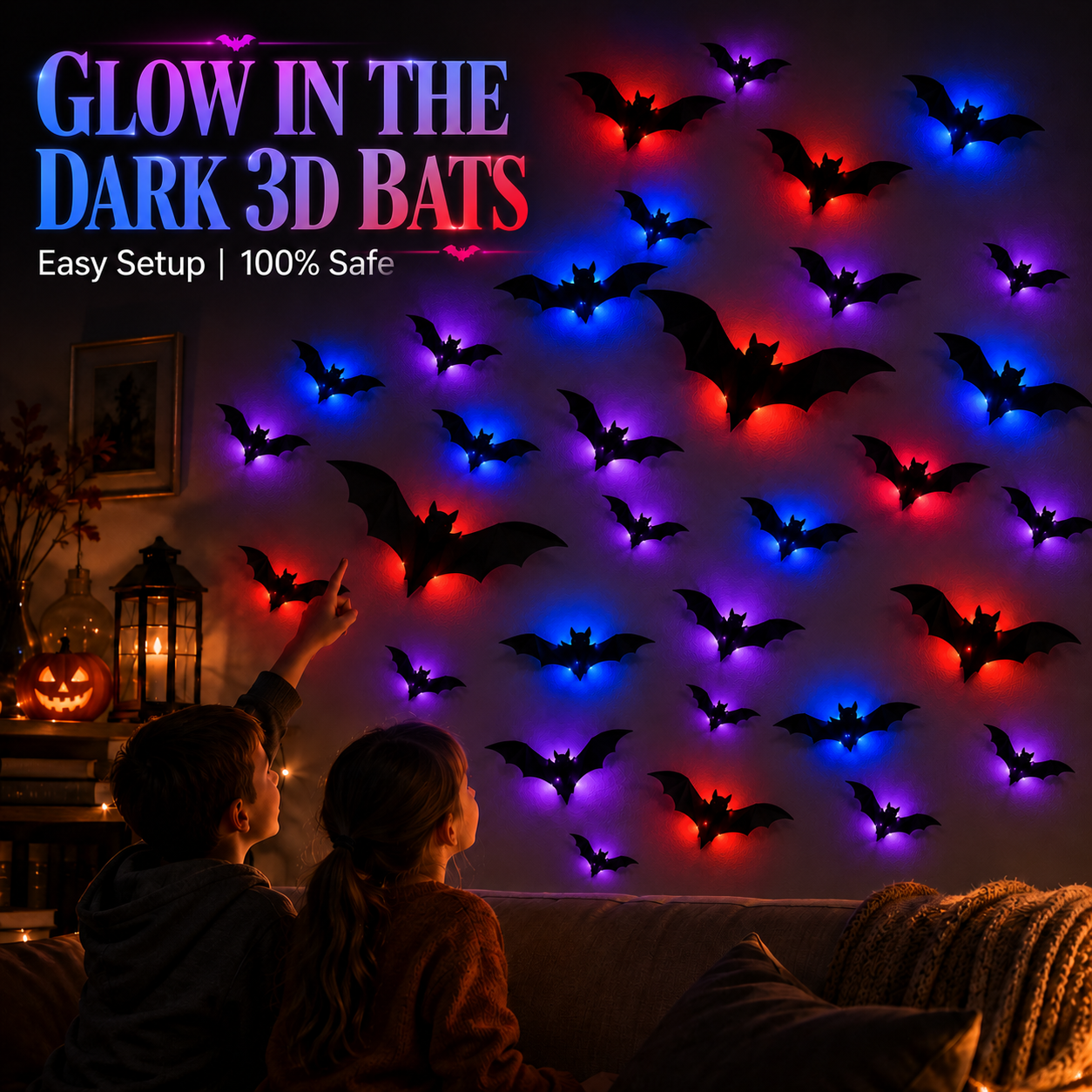 Glowing 3D Halloween Bat Decor 🦇🎃 (offer)