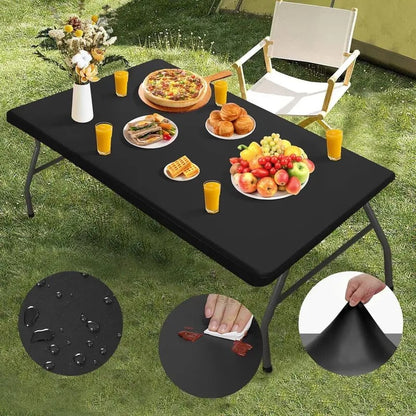 Vimbe™ Stretch Fabric Table Top Cap Cover – Elastic Edge, Waterproof & Reusable