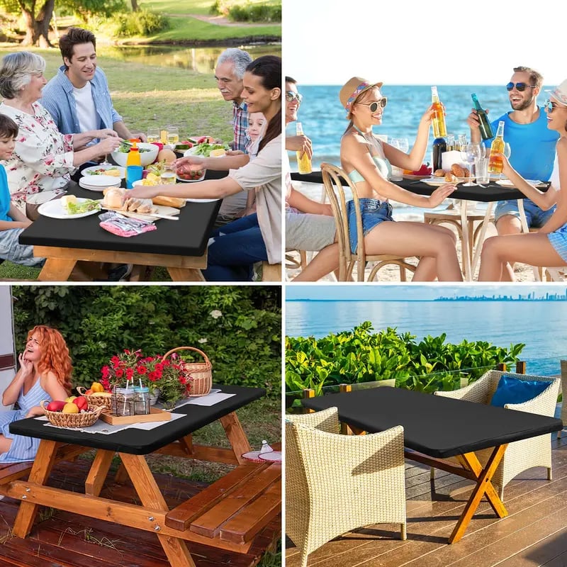 Vimbe™ Stretch Fabric Table Top Cap Cover – Elastic Edge, Waterproof & Reusable