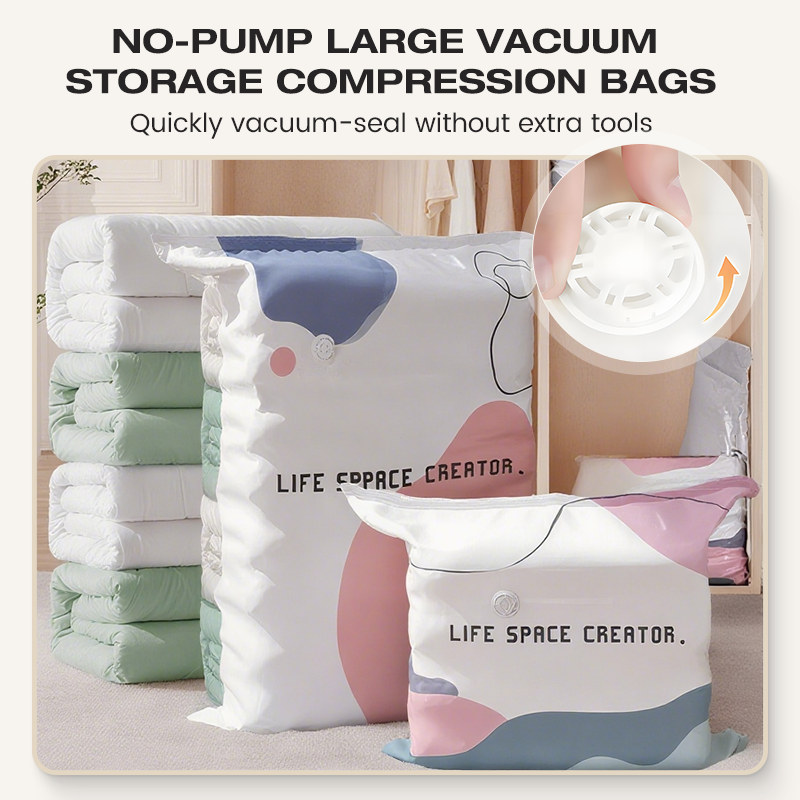 🔥No‑Pump Vacuum Storage Bags – Press & seal, no pump needed.