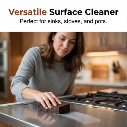 Ajaxfit™🧽🔥2026 HOT SALE🍳Emery Sponge Scrubber – Removes burnt grease & rust instantly. Flexible & durable, ergonomic handle. A heavy-duty cleaning essential. 🍳✨